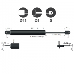 RAG Ø tige 8mm C100 F150N ENT285mm chapes soudées (544-150N)