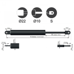 RAG Ø tige 10mm C350 F750N ENT785mm chapes soudées (565-750N)