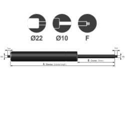 RAG Ø tige 10mm C450 F700N ET955mm chape vissée (429-700N)